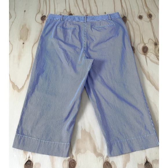 Talbots blue and white wide crop Capri pants size 16P Plus Size - Picture 8 of 9